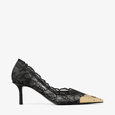 Jimmy Choo Faiz Pump 65 In Black/vintage Gold