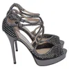 Jimmy Choo Falcon Mesh Embellished Sandals In Silver Leather In Multi