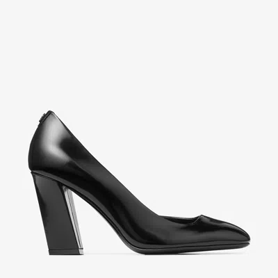 Jimmy Choo Farren 85 Black Soft Spazzolato Leather Pumps Black 38