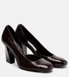 Jimmy Choo Farren 85 Croc-effect Leather Pumps In Brown