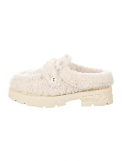 Pre-owned Jimmy Choo Faux Fur Mules W/ Tags In Neutrals