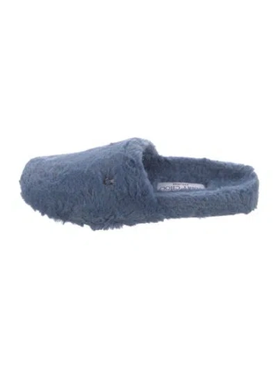 Pre-owned Jimmy Choo Faux Fur Slippers In Blue
