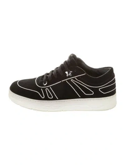 Pre-owned Jimmy Choo Faux Pearl Accents Suede Sneakers In Multi