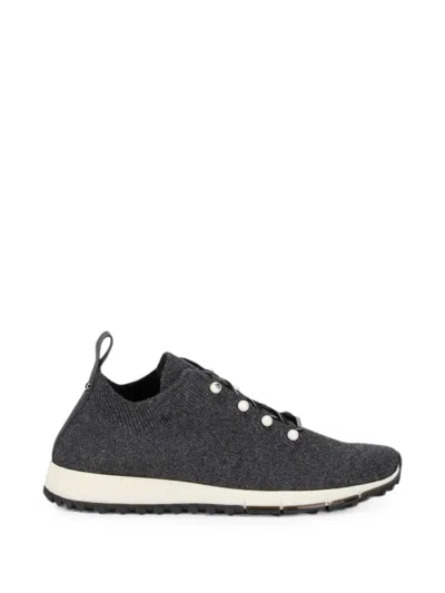 Jimmy Choo Faux-pearl Embellished Sneakers In Gray