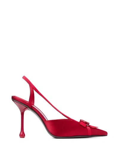 Jimmy Choo Faya Bow-detail Slingback Pumps In Red