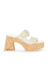 Jimmy Choo Fayence 95 Leather Platform Sandals In Champagne & Latte