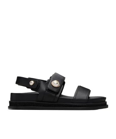 Jimmy Choo Fayence City Flat Sandals In Black