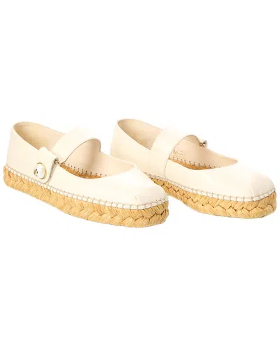 Pre-owned Jimmy Choo Fayence Leather Espadrille (authentic Pre-loved)