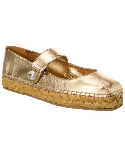 Jimmy Choo Fayence Leather Espadrille In Gold