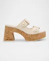 Jimmy Choo Fayence Leather Pearly Dual-strap Platform Sandals In White