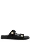 Jimmy Choo Double Strap Embellished Buttons Sandals In Black