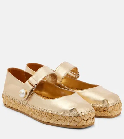 Jimmy Choo Fayence Metallic Leather Espadrilles In Gold