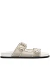 Jimmy Choo Fayence Metallic Pearly-button Slide Sandals In Neutrals