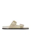 Jimmy Choo Fayence Metallic Mesh Slides In Nude