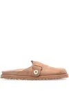 Jimmy Choo Fayence Suede Flat Mules In 中性色