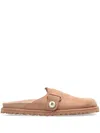 Jimmy Choo Fayence Suede Flat Mules In Nude