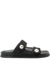 Jimmy Choo Double Strap Embellished Buttons Sandals In Black