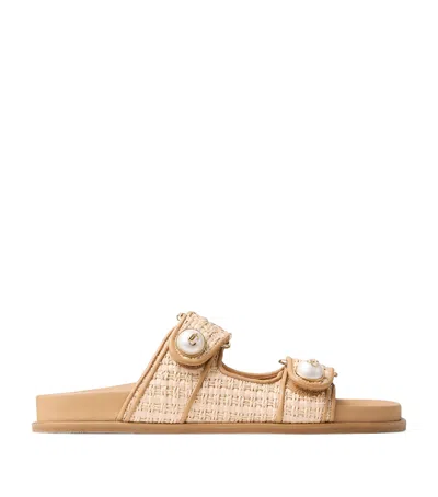 JIMMY CHOO FAYENCE RAFFIA SANDALS