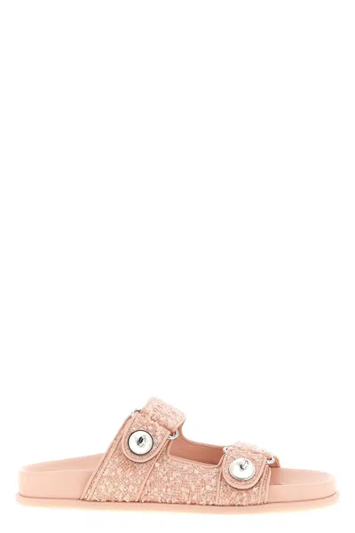 Jimmy Choo Fayence Sandals Open Toe Flat Sole In Pink