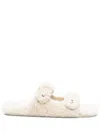 Jimmy Choo Fayence Shearling Sandals In White
