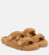 Jimmy Choo Fayence Shearling Sandal In Beige