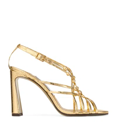 JIMMY CHOO FELICE 95 LEATHER SANDALS