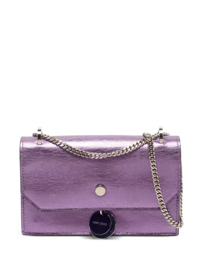 Pre-owned Jimmy Choo Finley Metallic Shoulder Bag In Purple