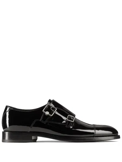 Jimmy Choo Finnion Monkstrap In Black