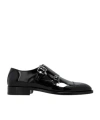 Jimmy Choo Finnion Monk Strap Shoes In Patent Leather In Black