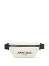Jimmy Choo Finsley Logo-lettering Belt Bag In Neutrals