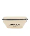 Jimmy Choo Finsley Logo-lettering Belt Bag In Neutral