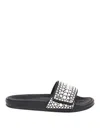 Jimmy Choo Fitz Embellished Canvas-leather Slides