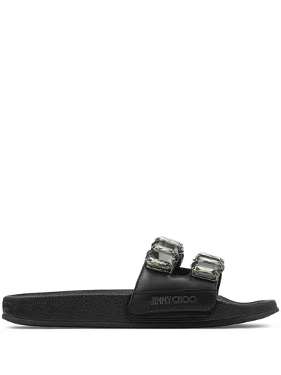 Jimmy Choo Fitz Slides In Black