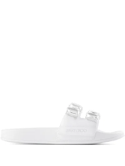 Jimmy Choo Fitz Slides In White