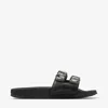 Jimmy Choo Womens V Black Fitz Crystal-embellished Strap Leather Sandals In V Black