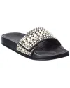 Jimmy Choo Fitz/f Canvas & Leather Slide In Black