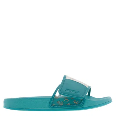 Jimmy Choo Fitz/f Slide Sandals In Blue