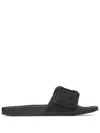 Jimmy Choo Fitz/m Logo-debossed Slides In Black