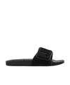 Jimmy Choo Fitz/m Logo-debossed Slides In Black