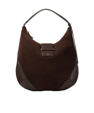 Jimmy Choo Flap-over Shoulder Bag In Brown