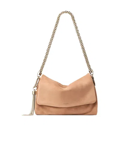 Jimmy Choo Flap Shoulder Bag In Brown