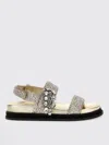 Jimmy Choo Verity Glittered Flat Sandals With Crystal Embellishment In Gold