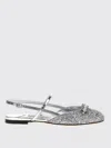 Jimmy Choo Glitter Pointed Toe Sandals With Embellished Detail In Silver