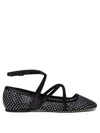 Jimmy Choo Astoria Crystal Mesh Caged Ballerina Flats