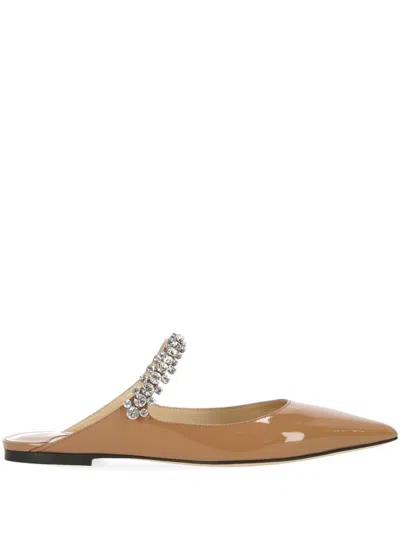 Jimmy Choo Bing Crystal-embellished Slippers In Beige