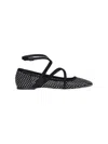 Jimmy Choo Pointed Toe Studded Leather Ballerinas In Black