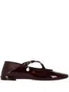 Jimmy Choo Eleri Collapsible-heel Embellished Patent-leather Ballet Flats In Burgundy