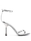 Jimmy Choo High Heel Metallic Sandals With Buckle Strap In Multicolor