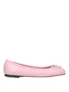 Jimmy Choo Elme Leather Bow Ballerina Flats In Nude & Neutrals