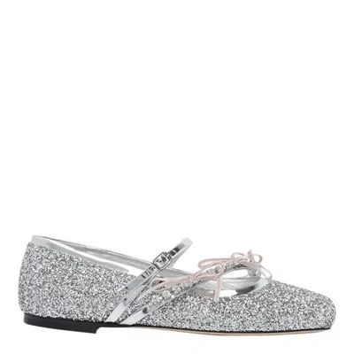 Jimmy Choo Flat Shoes In Silver